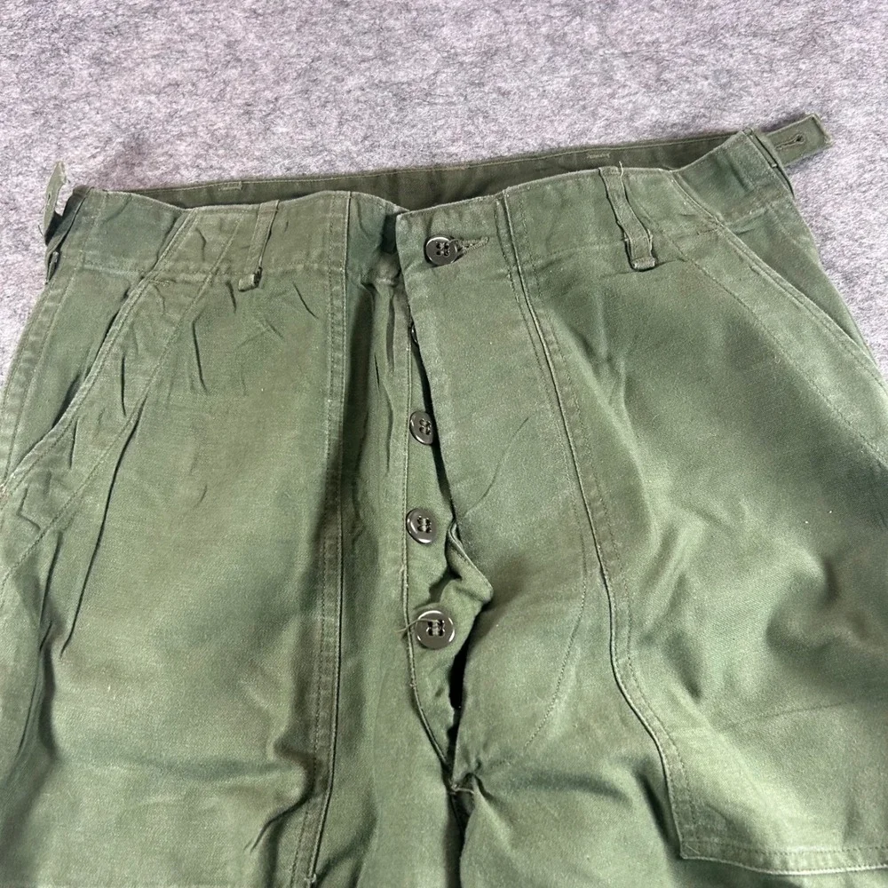 Vintage OG 107 Fatigue Pants Mens 31x31 Olive Green Military 60s Cotton Sateen